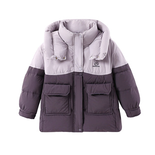 半度闲女童羽绒服冬装洋气中大童25新款儿童冬季加厚连帽鸭绒外套
