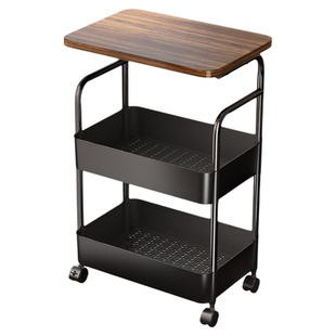 中古折叠小推车置物架落地卧室床头柜收纳零食储物架茶几客厅边几