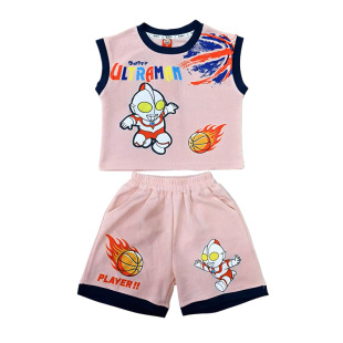奥特曼衣服男童夏季套装2026新款儿童无袖运动背心套宝宝夏装潮帅