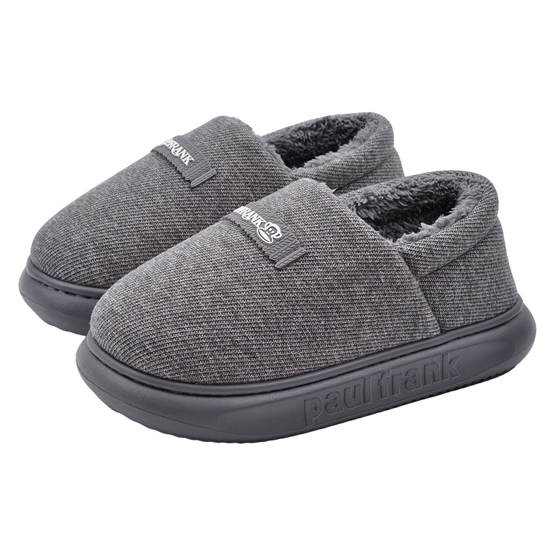 大嘴猴男士棉拖鞋包跟保暖防滑室内厚底加绒加厚棉鞋居家鞋情侣款