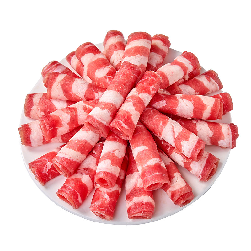 【晁然推荐】阳坊涮肉原切肥牛卷新鲜牛肉涮火锅肥牛片350g*3盒