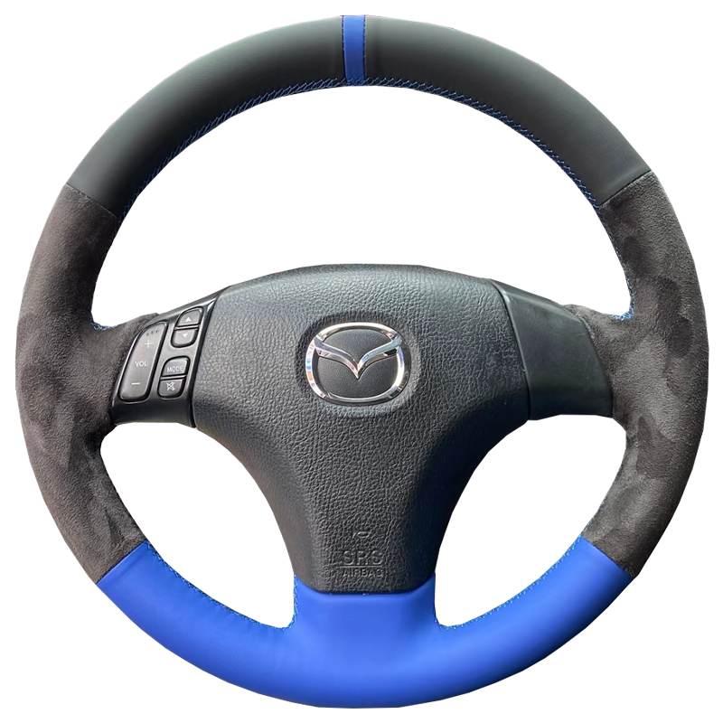 04-15款马自达6方向盘套真皮奔腾B70马自达3/5把套专用手缝全包款
