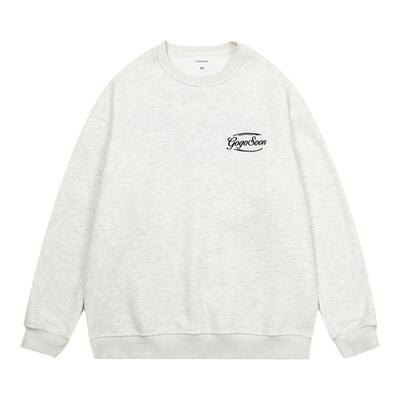 GOGOSOON加绒卫衣男新款2025秋冬圆领美式无帽长袖薄青少年内搭春