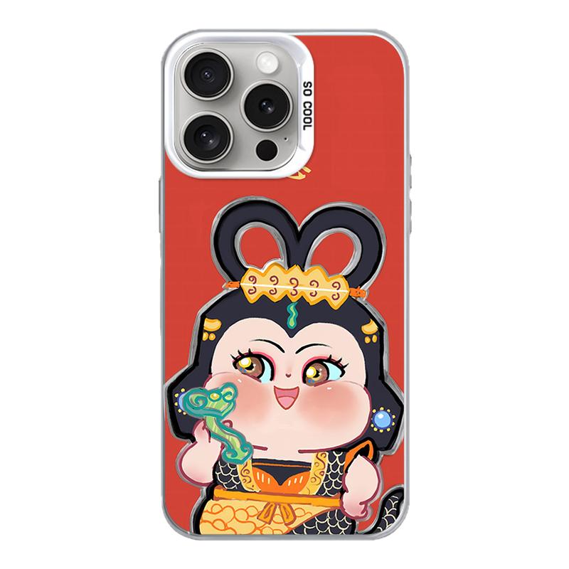 如意蛇精适用苹果16手机壳iPhone15/14pro镭射彩银平果13新款13mini蛇年xr新中式MAX葫芦娃PLUS防摔SE4软套