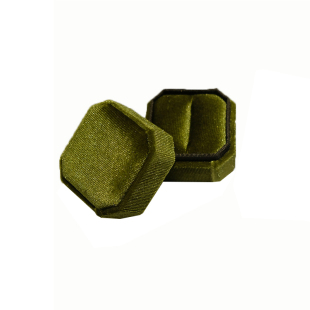 新款复古韩国绒精巧首饰礼品八角方形戒指珠宝盒包装创意摆拍道具