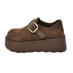 加绒厚底时尚勃肯鞋女鞋2025冬新款复古百搭小个子增高磨砂皮短靴