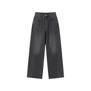 AS舒适牛仔裤女26春季新款前片磨破高含棉亲肤修腿型显瘦高腰长裤