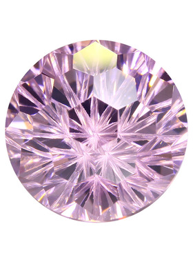 烟花切玫红色锆石色圆形裸石 高碳钻裸钻美甲耳钉配钻合成宝石