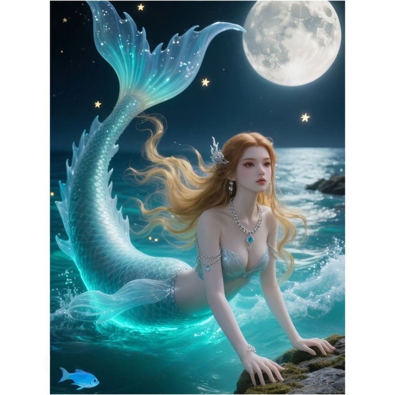 唯美人鱼公主自粘贴画
