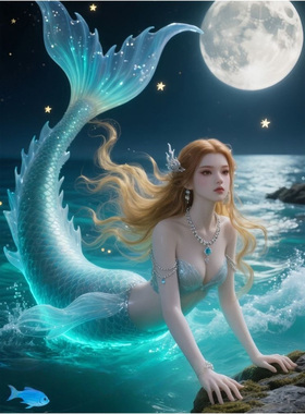 唯美人鱼公主自粘贴画