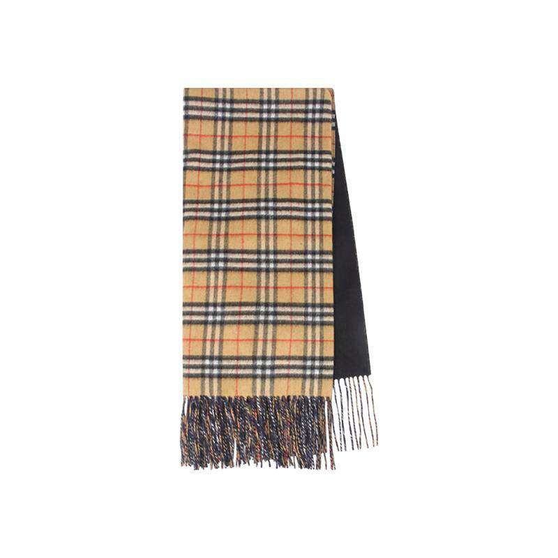 【自营】BURBERRY/博柏利中性时尚羊毛格纹长流苏围巾围脖4068872