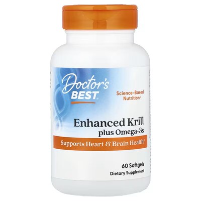 美国Doctor s Best 加强型Krill 磷虾油+鱼油 DHA/EPA 60粒软胶囊