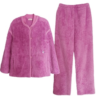 朵朵可可睡衣女秋季珊瑚绒秋冬季新款加厚加绒保暖品牌家居服