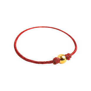 觉人原创金线手工编红绳尾戒24K黄金转运珠叠戴戒指礼物女[星空]G