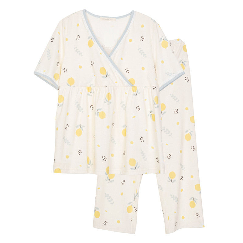 快乐屋针织全棉月子服透气可哺乳