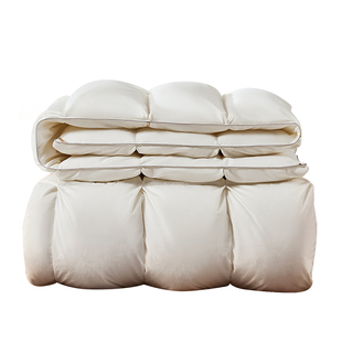 富安娜羽绒被捷克进口95白鹅绒冬厚被120S纯棉被芯冬季保暖被褥子