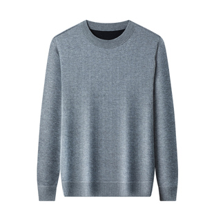 杰尼威尼男士含羊毛加绒加厚毛衫2025冬季新款时尚提花圆领针织衫