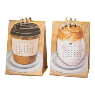 每日一啡咖啡迷你小台历2026年新款美式复古创意小摆件趣味日历