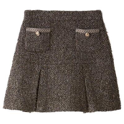 LILYBROWN粗花呢A字喇叭半身裙