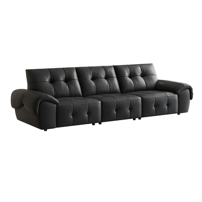 全友家居意式极简真皮沙发