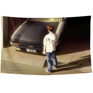 头文字D漂移赛车动漫Initial D漫画宅男卧室装饰背景布海报挂布毯