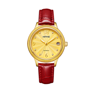 HIPINE/西普尼金表足金999纯金表女英姿系列黄金手表情侣机械腕表