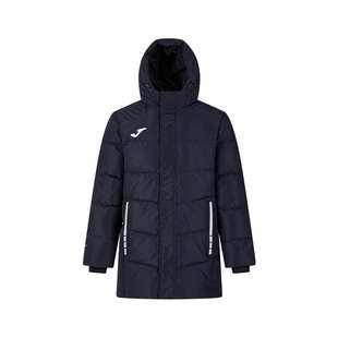 Joma中长款羽绒服秋冬新款男连帽防风衣加厚保暖棉羽运动外套