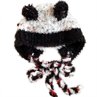 可爱混彩小熊耳朵保暖毛绒帽子女秋冬季新款休闲百搭显脸小防寒潮