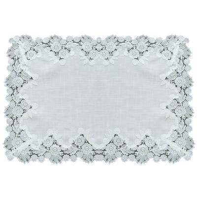 唯米9917简约百搭白色麻蕾丝桌布