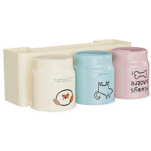 诺室牙刷置物架壁挂墙式免打孔多巴胺漱口杯卫生间电动吸盘牙刷架