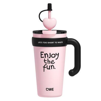 保温杯吸管水杯办公室新款女生316不锈钢高颜值大容量冰霸杯