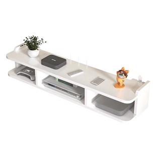 墙上电视机顶盒置物架路由器放置架盒子收纳盒挂墙实木下面壁挂式