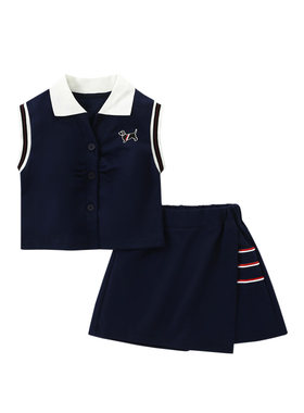 sesameclub女童学院风衬衫裙子