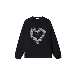 STARTER长袖T恤2026春季新款宽松男款纯棉百搭休闲黑色上衣女生