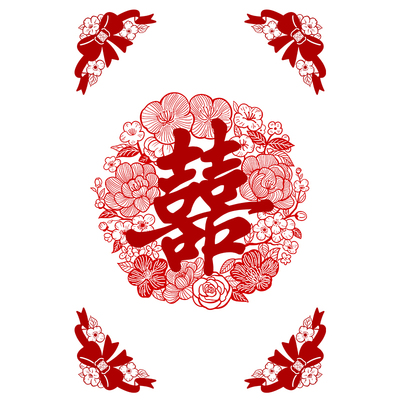 喜字结婚专用静电贴窗户玻璃贴婚