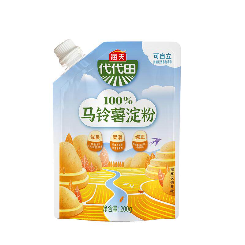 海天100%马铃薯淀粉200g家用厨房勾芡商用土豆生粉自立袋装