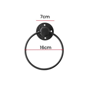 工业风铁艺毛巾架壁挂式 金属毛巾置放架拉手大门拉环圆形门拉环把
