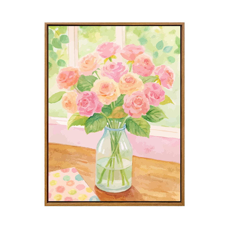 雅调花束diy数字油画温馨装饰画