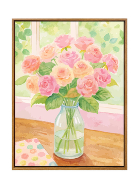 雅调花束diy数字油画温馨装饰画