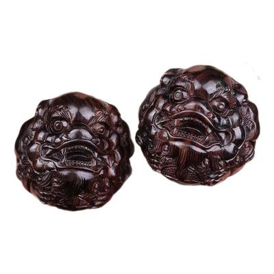 十年老店无喷漆紫光檀木手球