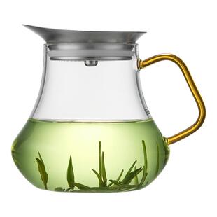 绿昌明玻璃绿茶壶耐高温加厚高档茶漏一体茶水分离小泡茶壶红茶具