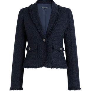 Brooks Brothers/布克兄弟女士25秋冬新品小香风编织金属纽扣外套