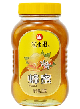 上海冠生园蜂蜜500g瓶传统纯蜂蜜百花蜜蜂蜜玻璃瓶装中华老字号