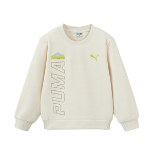 PUMA彪马官方童装新款儿童长袖卫衣圆领双面绒保暖运动摇粒绒上衣
