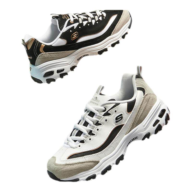 Skechers斯凯奇黑白金熊猫鞋情侣运动厚底复古运动休闲鞋66666228