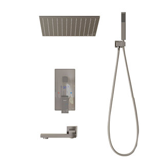 暗装入墙式花洒套装嵌入式隐藏墙埋酒店工程预埋热熔数显全铜淋浴