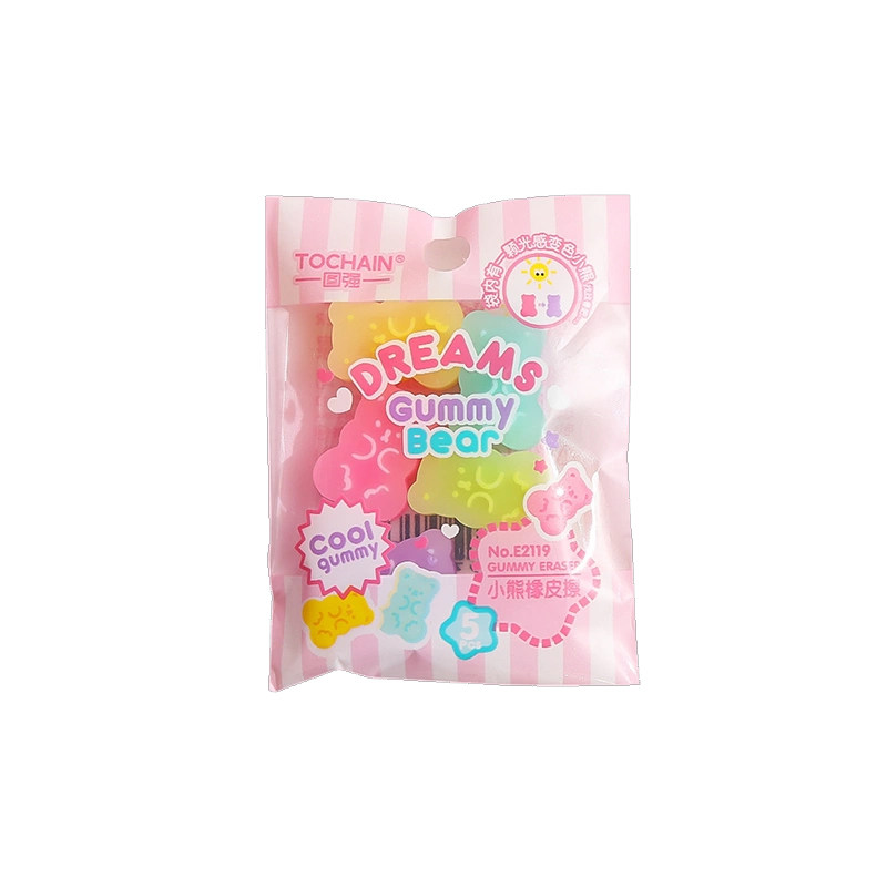 小熊软糖橡皮擦小学生网红感光半透明橡皮少女心文具擦卡通可爱文具铅笔擦变色动物造型橡皮擦异形迷你橡皮擦