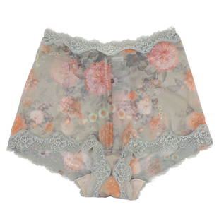 爱比娜无痕薄款网纱速干中高腰透气内裤女棉裆防走光平角安全裤