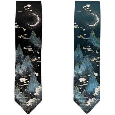 月色星象琉璃月金线唯美古风领带