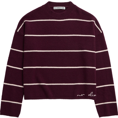 NO DIRECTION+ 休闲学院风圆领条纹针织衫N610104607A